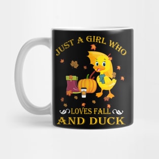 Just A Girl Who Loves Fall & Duck Funny Thanksgiving Gift Mug